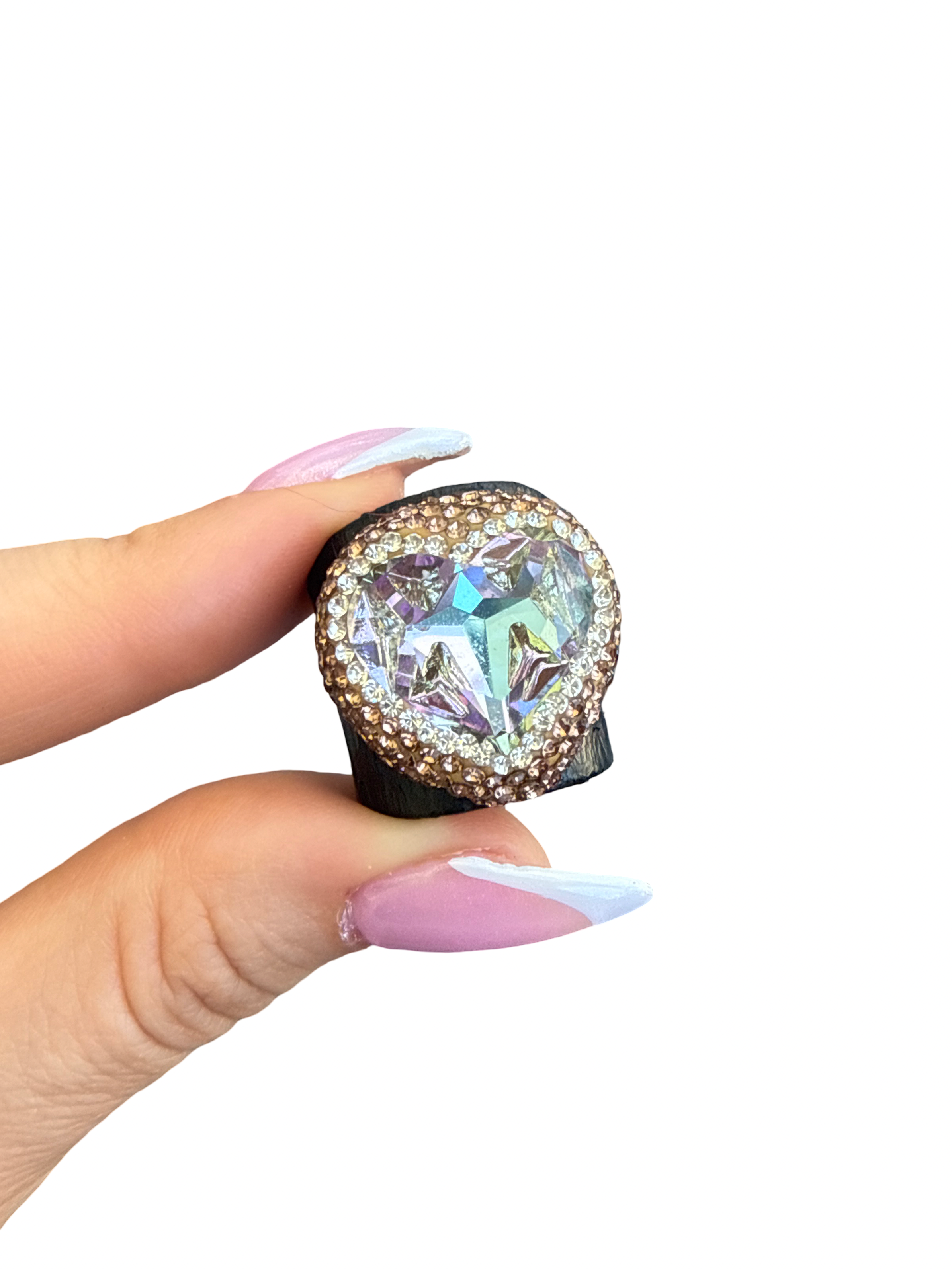 'Mermaid's  Candy' Multi-tone Heart Shaped Adjustable Cocktail Ring