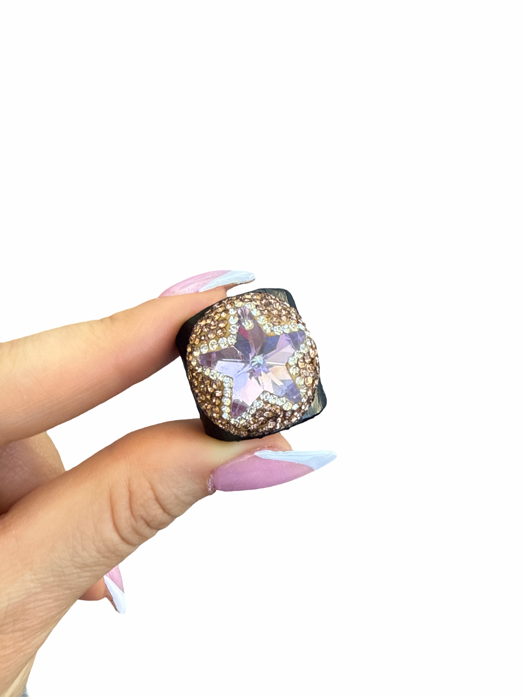 'Mermaid's Candy' Lavender Starfish Adjustable Cocktail Ring