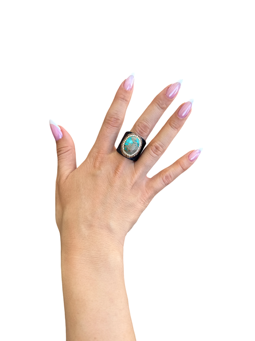 'Mermaid's Candy Natural Emperor Jasper Adjustable Cocktail Ring