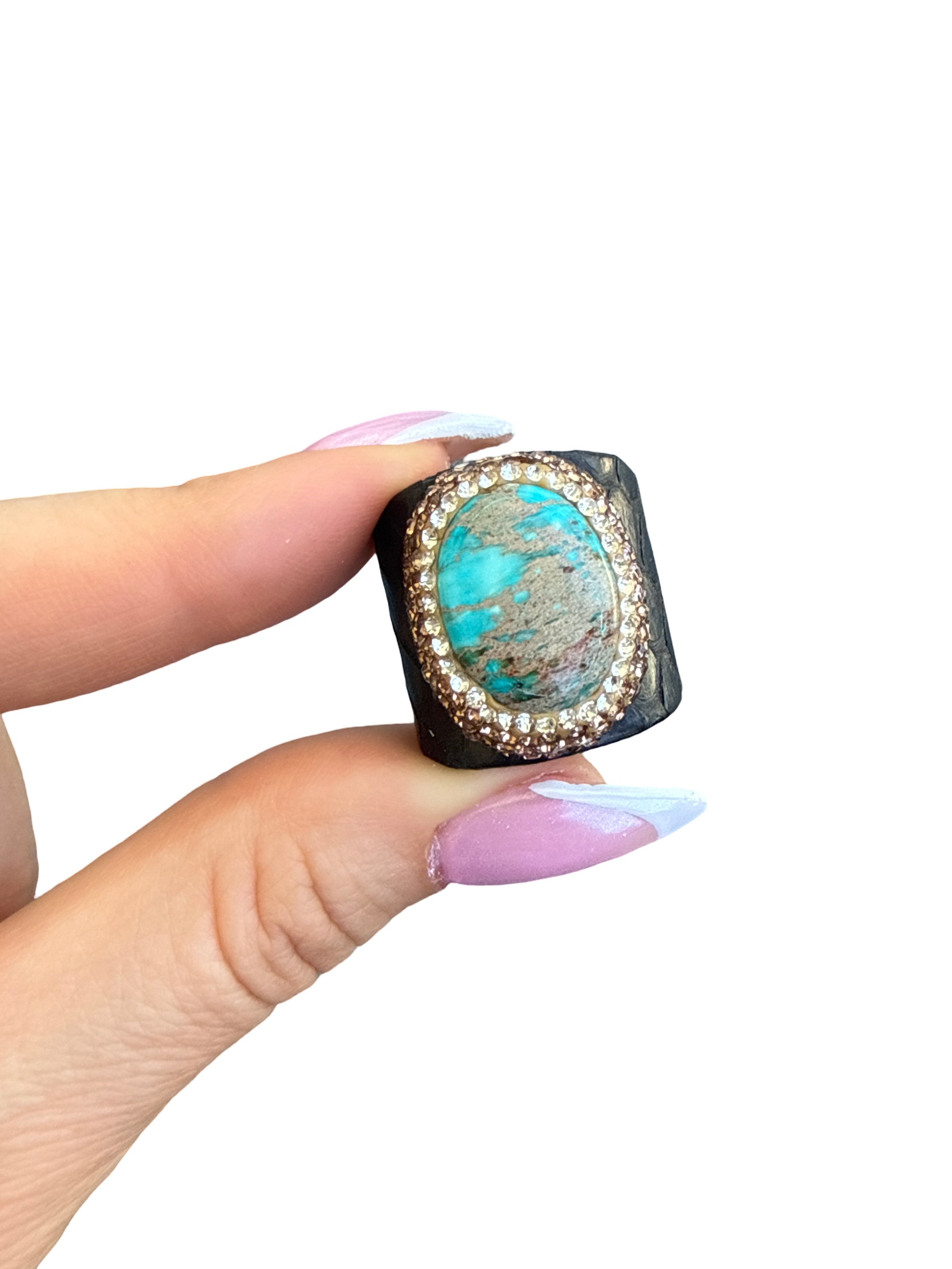 'Mermaid's Candy Natural Emperor Jasper Adjustable Cocktail Ring