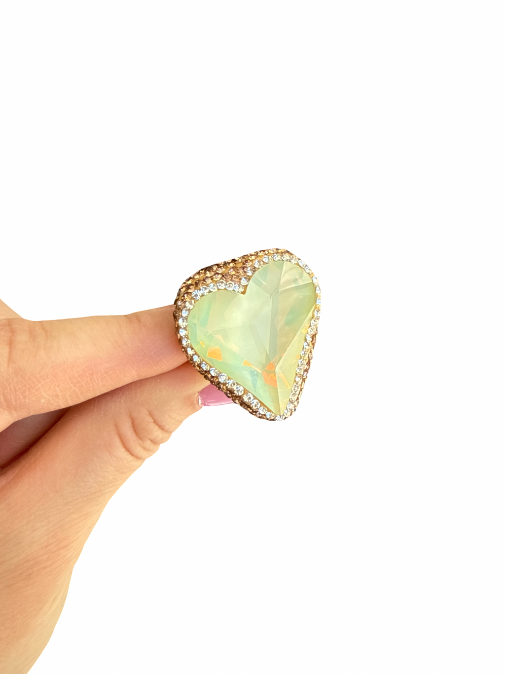 'Mermaid's Candy' Big Heart Energy Ring in yellow multi-tones, Adjustable