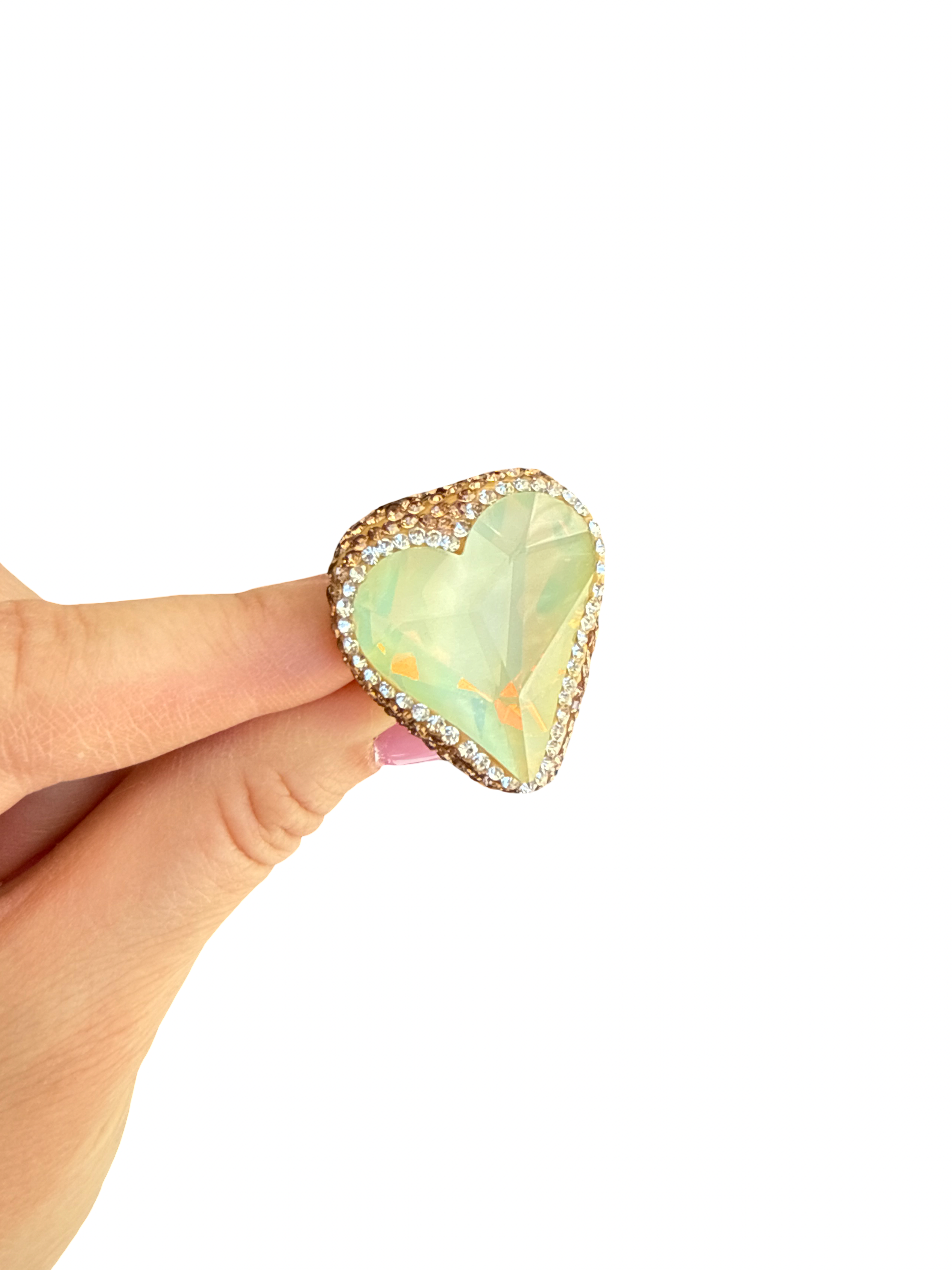 'Mermaid's Candy' Big Heart Energy Ring in yellow multi-tones, Adjustable