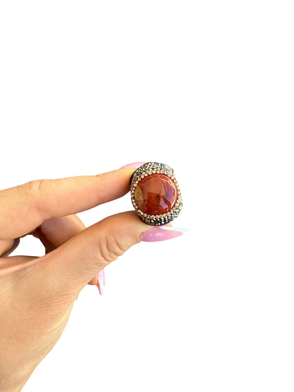 'Mermaid's Candy' Natural Red Jasper Cocktail Ring